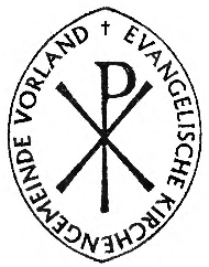 Das Siegelbild zeigt das Einheitssiegel der Ev. Kirchengemeinde Vorland.